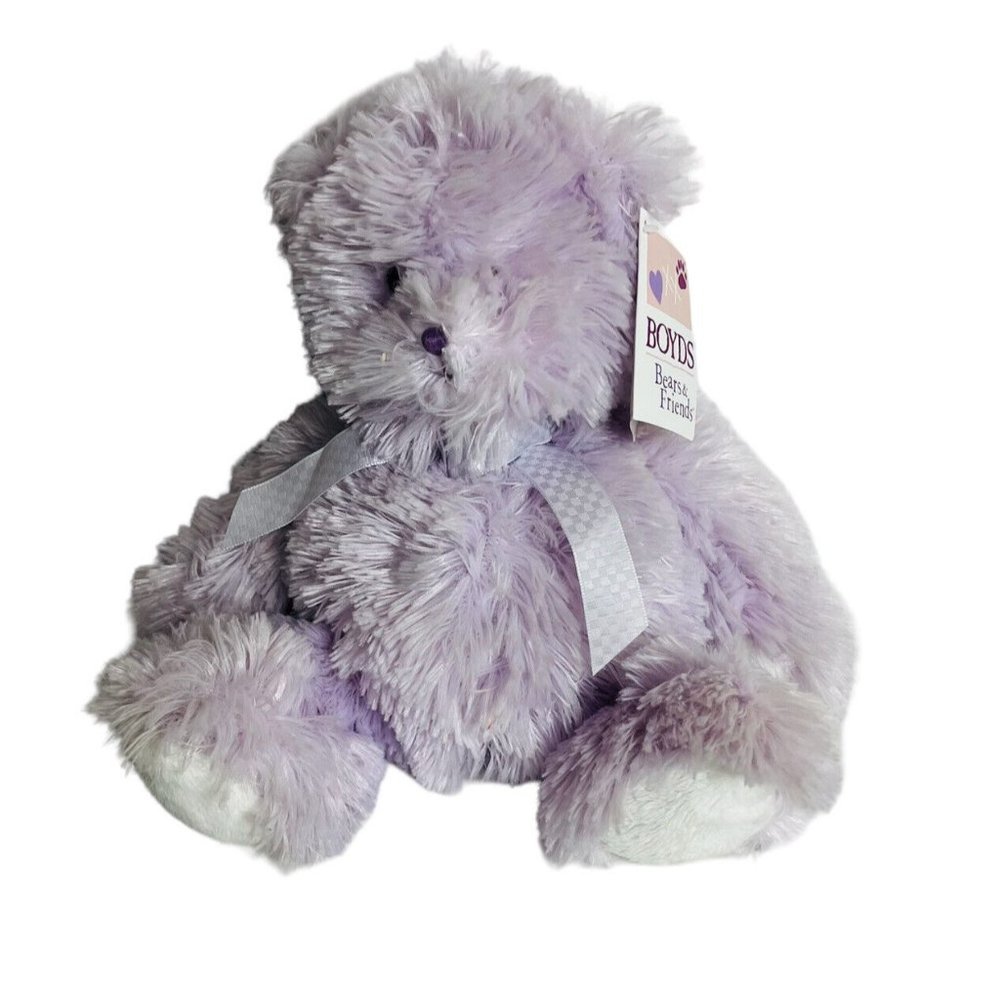 Boyds Bears Friends Plush Purple Teddy Cuddle Fluff Stuffed Animal Baby Toy 10”